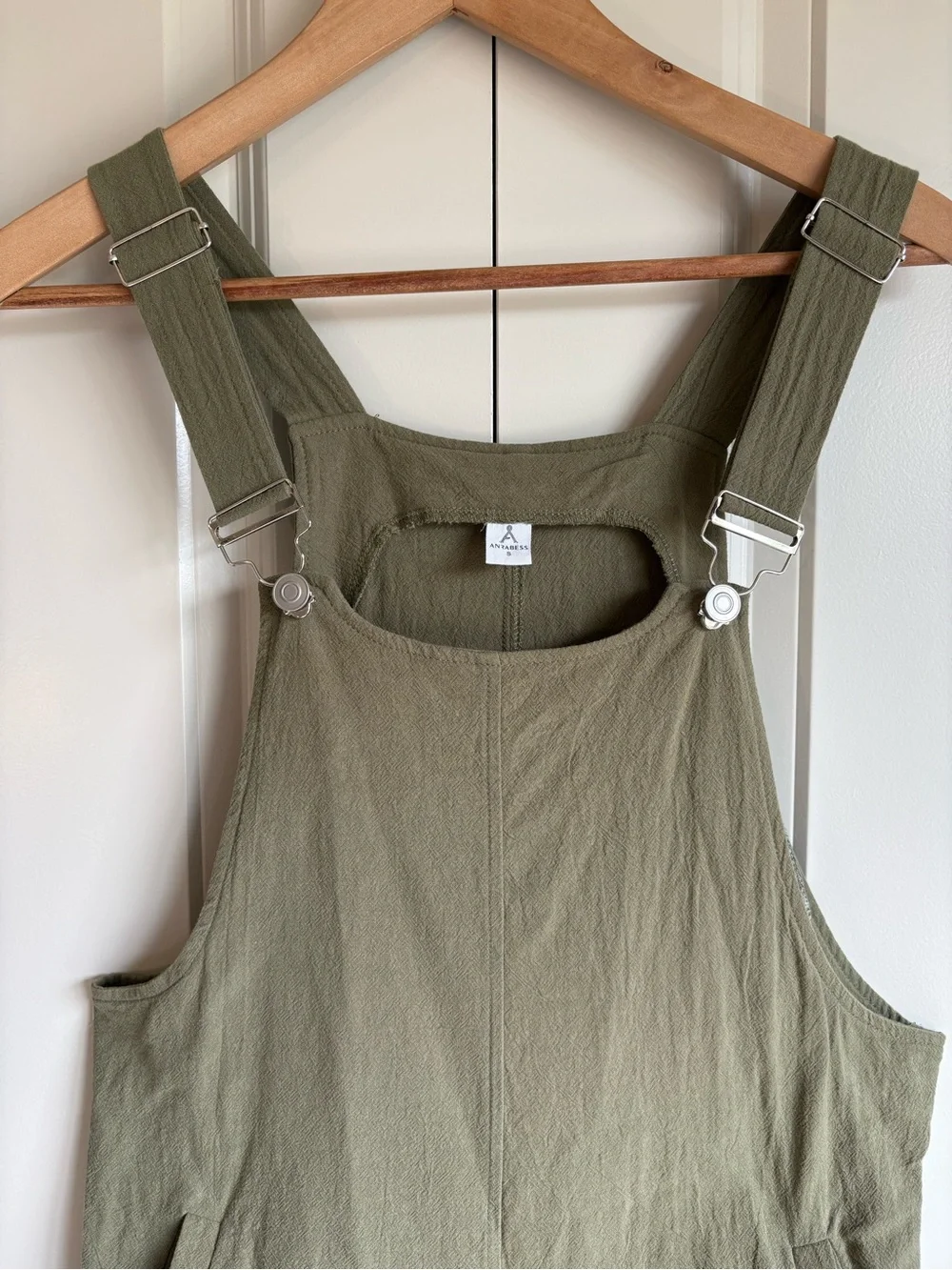 Anrabess Army Green Short Alls Jumper Overalls Fall Staple Size small